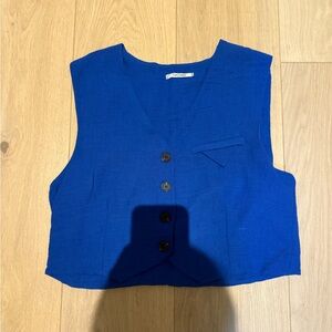 Vibrant Blue Sleeveless Vest Top